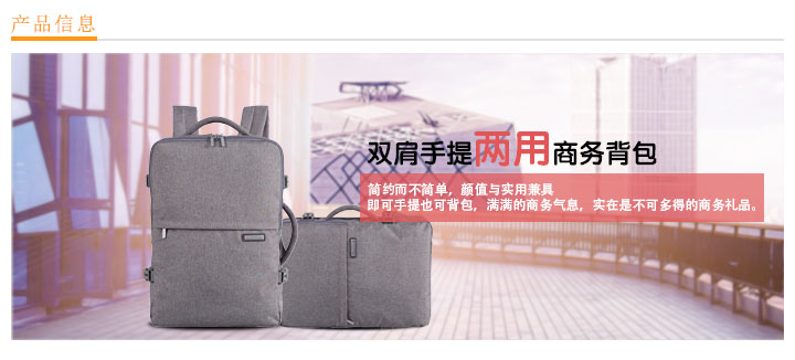 雙肩手提兩用商務背包訂做