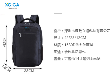極致興通科技定制研討會禮品雙肩背包