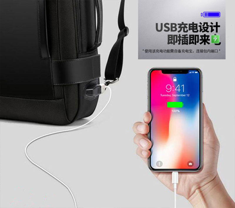 質感高檔多功能商務雙肩電腦包定制